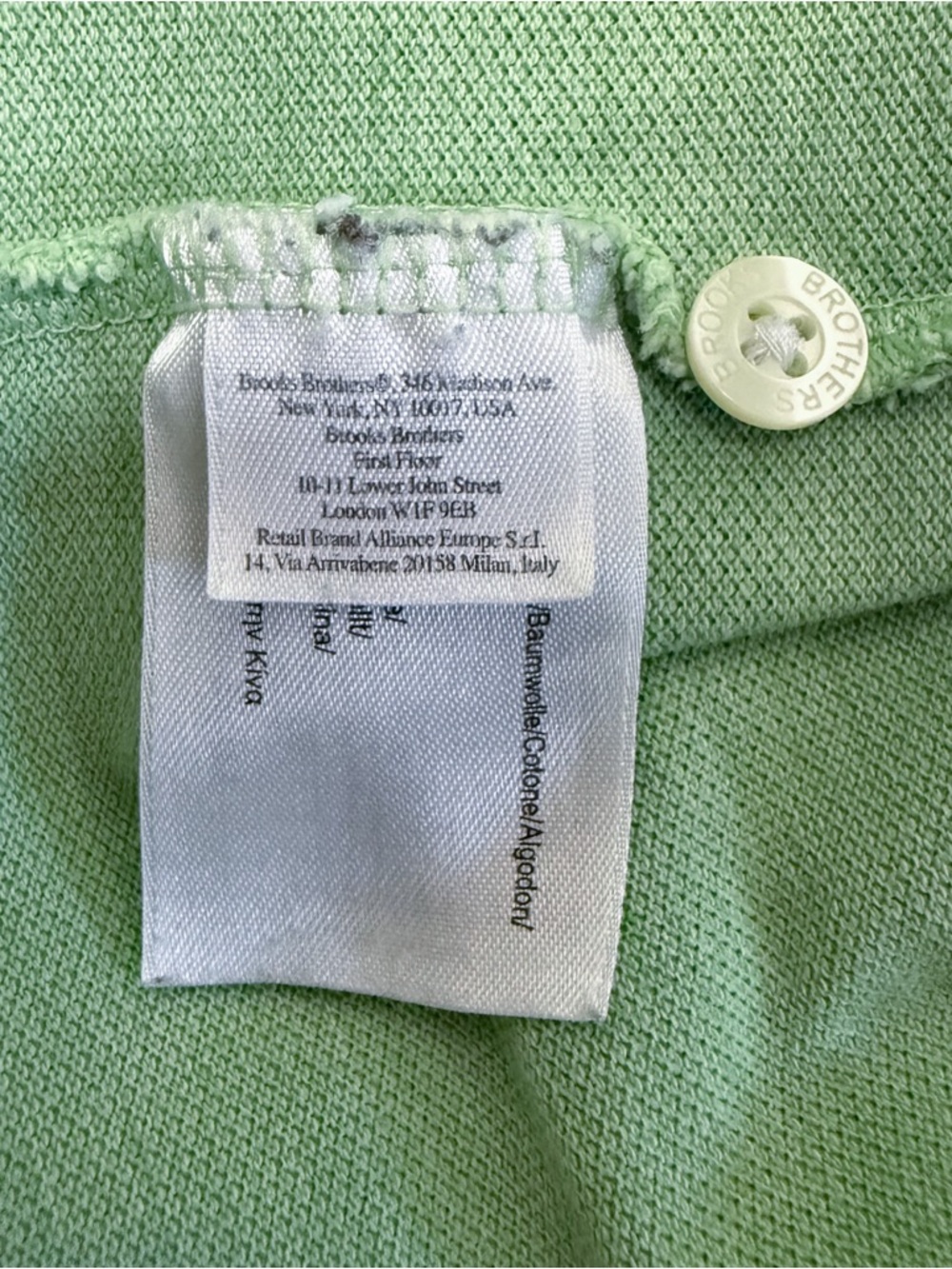 Brooks Brothers Lightened Green Pique Original Fit Short Sleeve Performance Polo - Picture 7 of 10